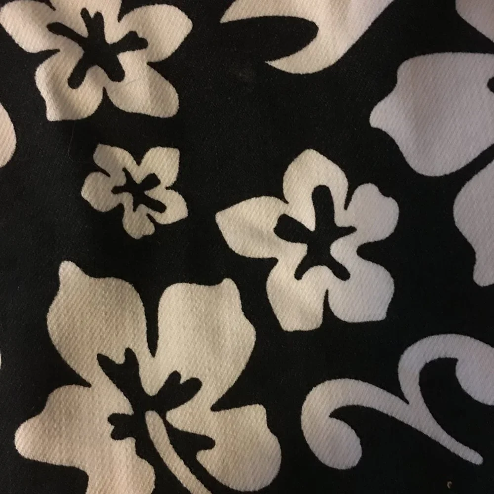 WILD FABLE Black & White Tropical Print Stretch Denim Mini Skirt  NEW!